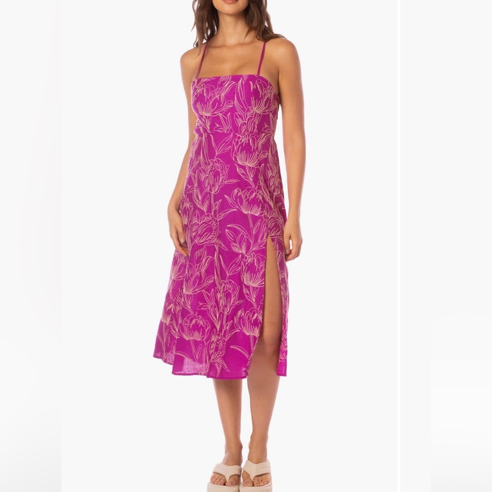Maaji Pink A-Line Midi Dress with Slit